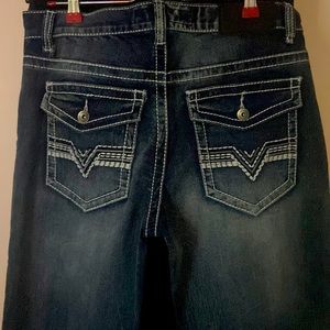 New blue bootcut jeans